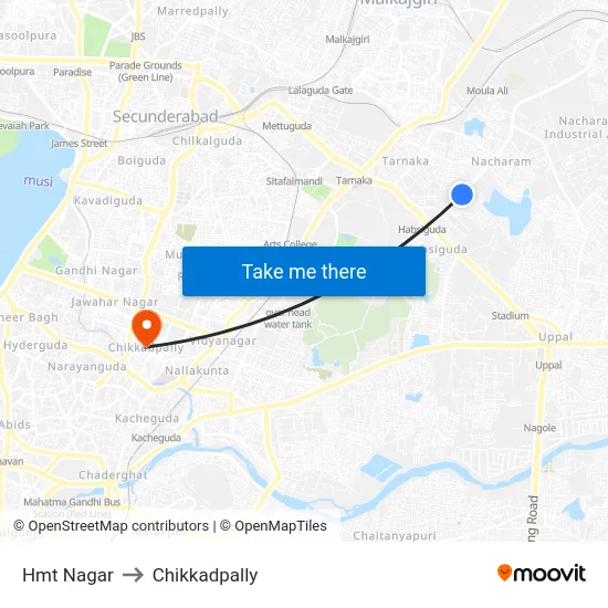 Hmt Nagar to Chikkadpally map