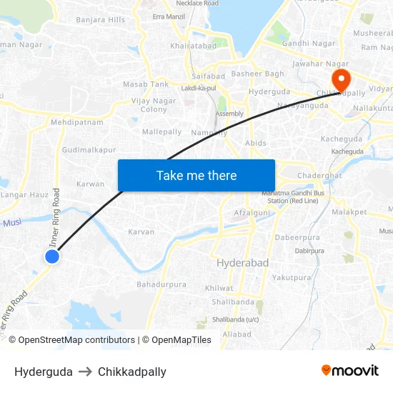 Hyderguda to Chikkadpally map