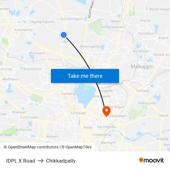 IDPL X Road to Chikkadpally map