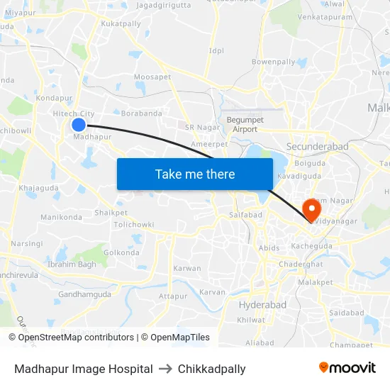Madhapur Image Hospital to Chikkadpally map