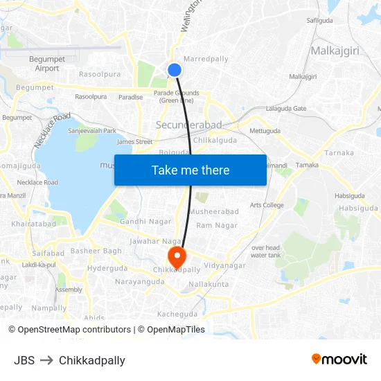 JBS to Chikkadpally map