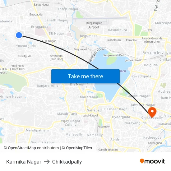 Karmika Nagar to Chikkadpally map