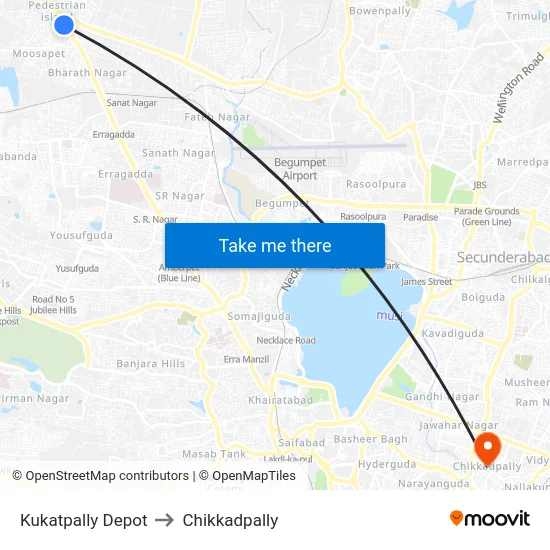 Kukatpally Depot to Chikkadpally map