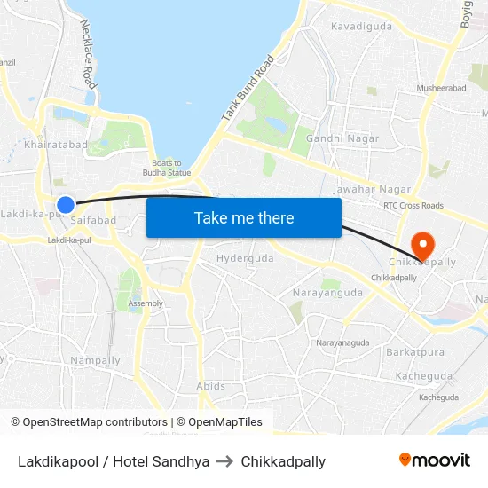 Lakdikapool / Hotel Sandhya to Chikkadpally map