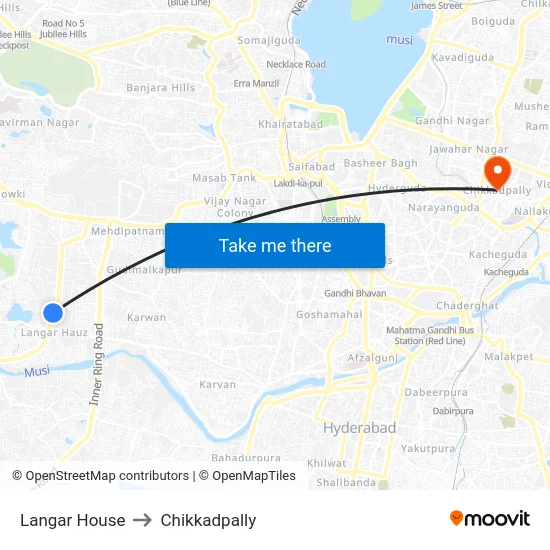 Langar House to Chikkadpally map