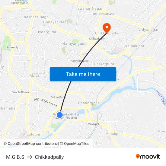 M.G.B.S to Chikkadpally map