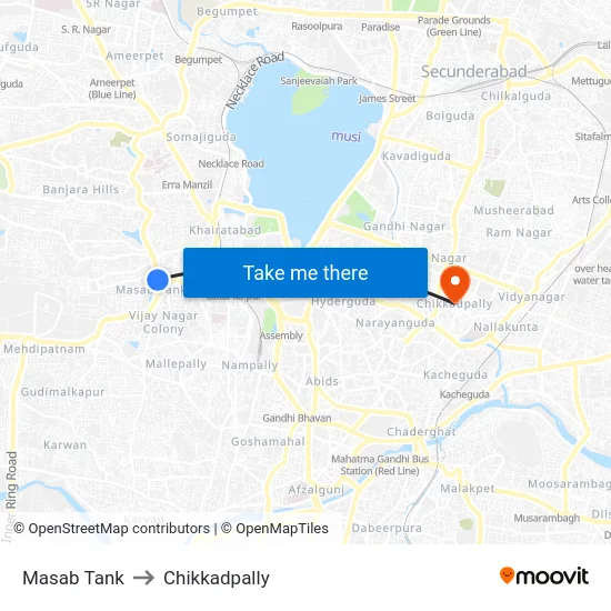 Masab Tank to Chikkadpally map