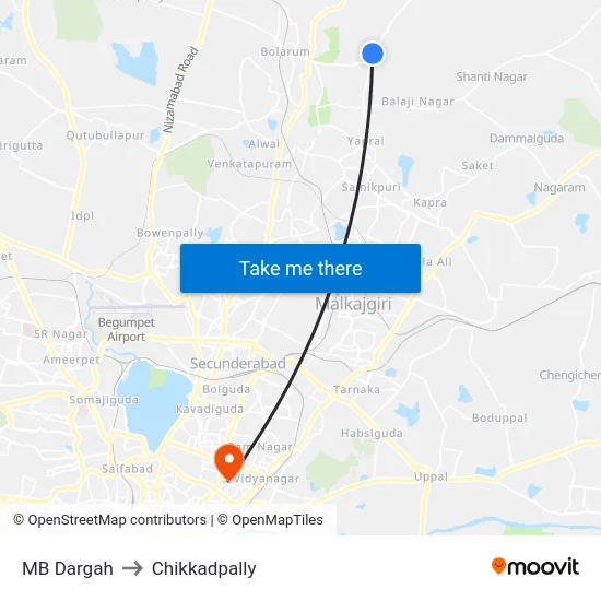 MB Dargah to Chikkadpally map