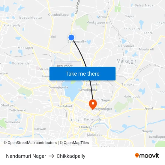 Nandamuri Nagar to Chikkadpally map