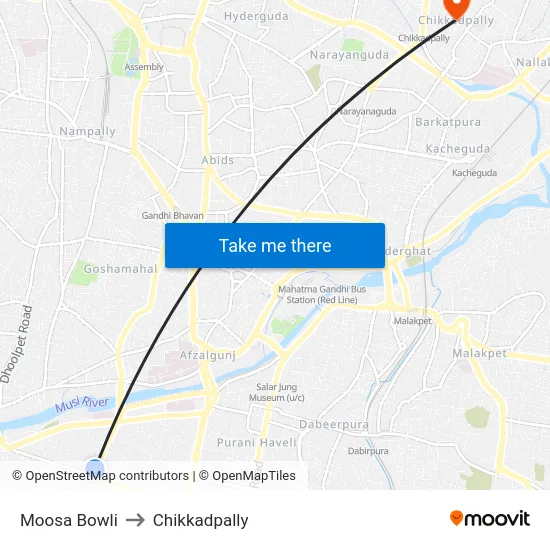 Moosa Bowli to Chikkadpally map