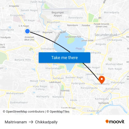 Maitrivanam to Chikkadpally map