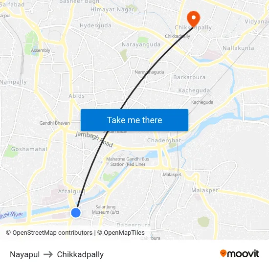 Nayapul to Chikkadpally map