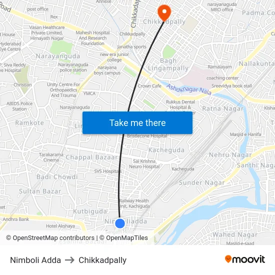 Nimboli Adda to Chikkadpally map