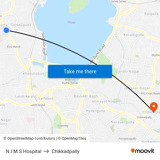 N.I.M.S Hospital to Chikkadpally map