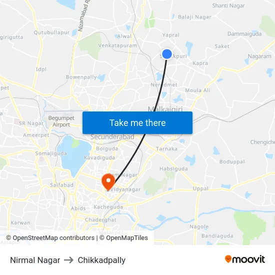 Nirmal Nagar to Chikkadpally map