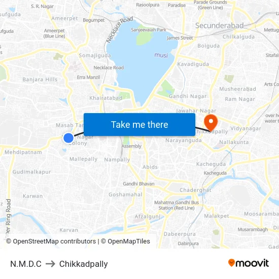 N.M.D.C to Chikkadpally map