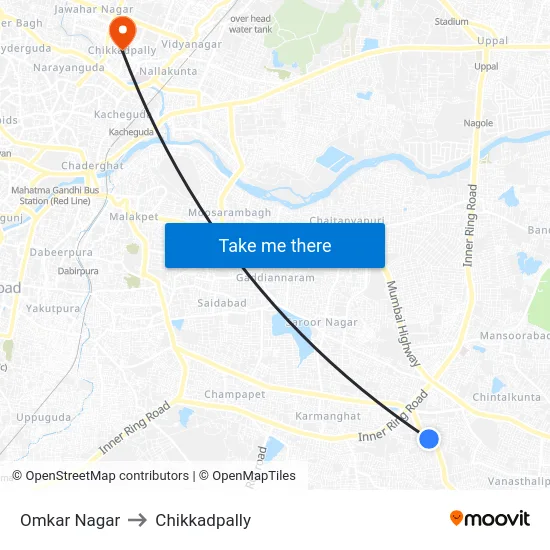 Omkar Nagar to Chikkadpally map