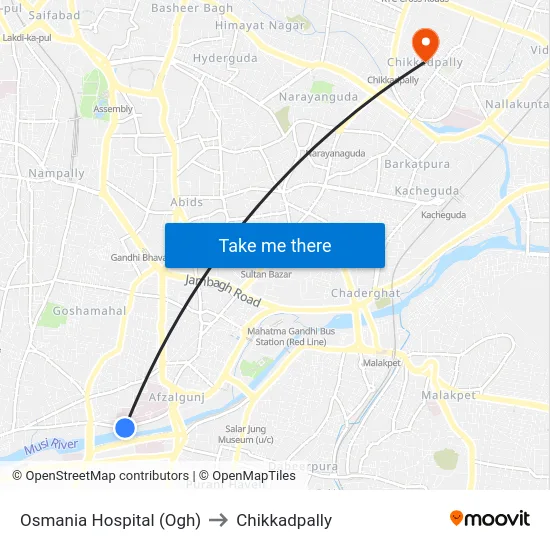 Osmania Hospital (Ogh) to Chikkadpally map