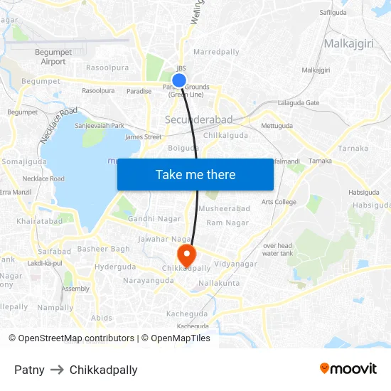 Patny to Chikkadpally map