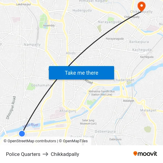 Police Quarters to Chikkadpally map