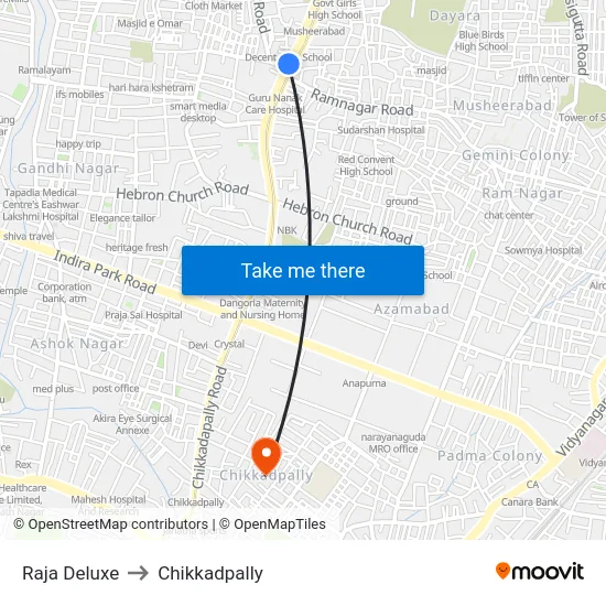Raja Deluxe to Chikkadpally map