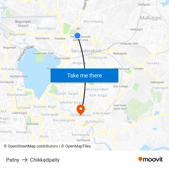Patny to Chikkadpally map