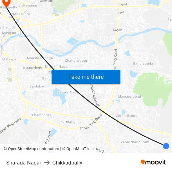 Sharada Nagar to Chikkadpally map