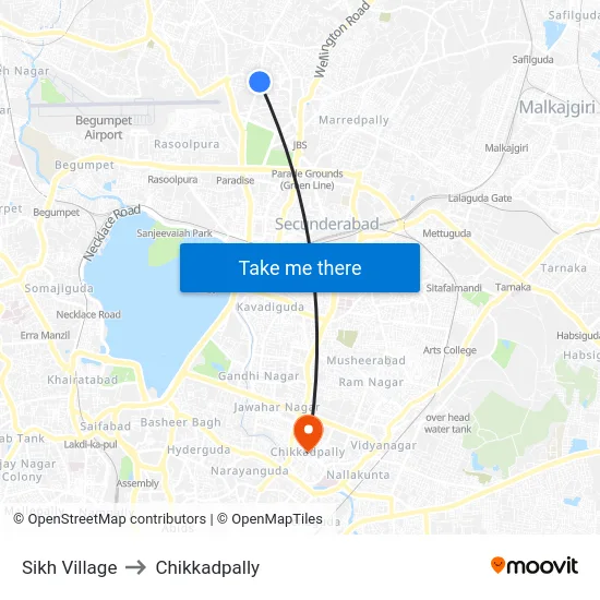 Sikh Village to Chikkadpally map
