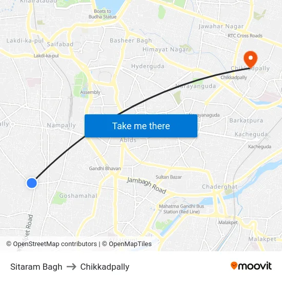 Sitaram Bagh to Chikkadpally map