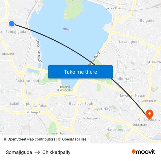 Somajiguda to Chikkadpally map