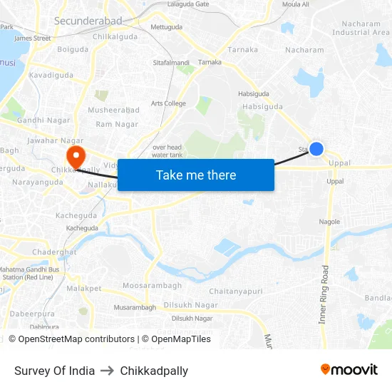 Survey Of India to Chikkadpally map