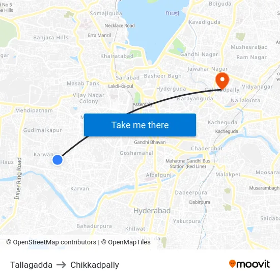 Tallagadda to Chikkadpally map