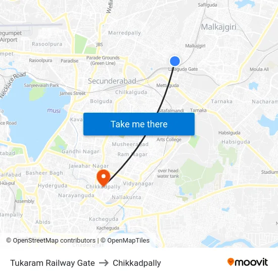 Tukaram Railway Gate to Chikkadpally map