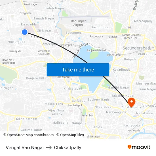 Vengal Rao Nagar to Chikkadpally map