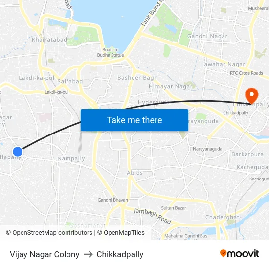 Vijay Nagar Colony to Chikkadpally map