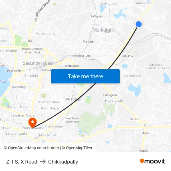 Z.T.S. X Road to Chikkadpally map