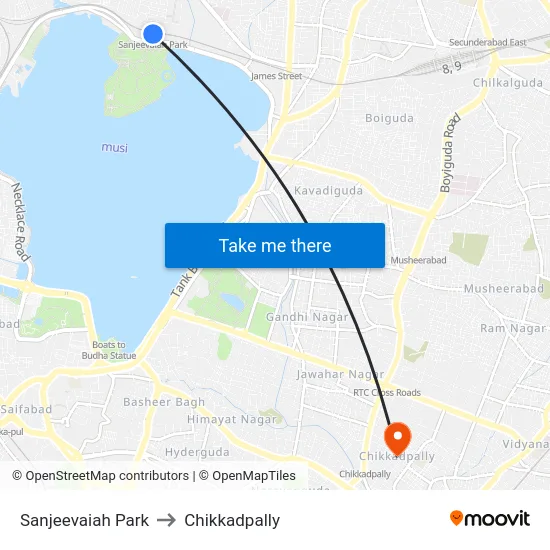 Sanjeevaiah Park to Chikkadpally map