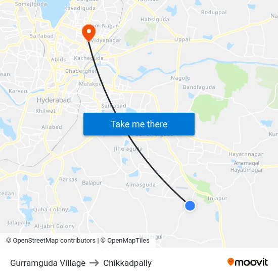Gurramguda Village to Chikkadpally map