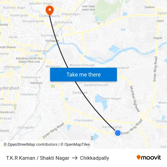 T.K.R Kaman / Shakti Nagar to Chikkadpally map