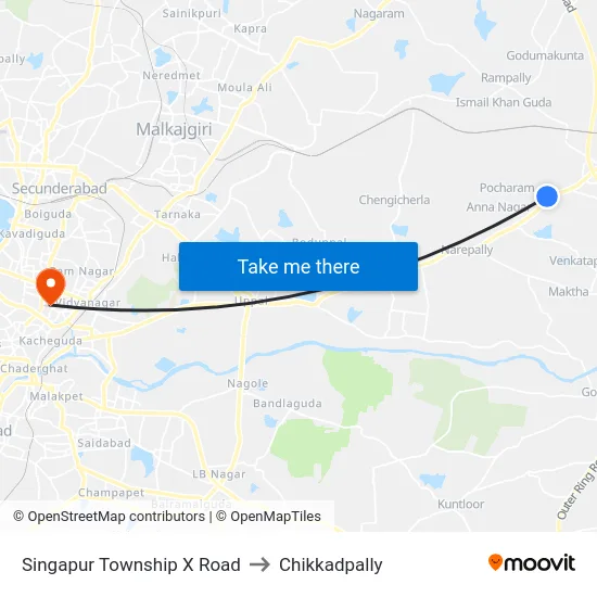 Singapur Township X Road to Chikkadpally map