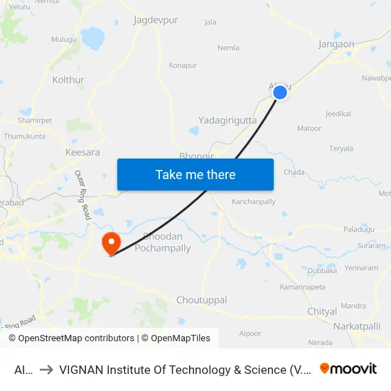 Aler to VIGNAN Institute Of Technology & Science (V.I.T.S) map
