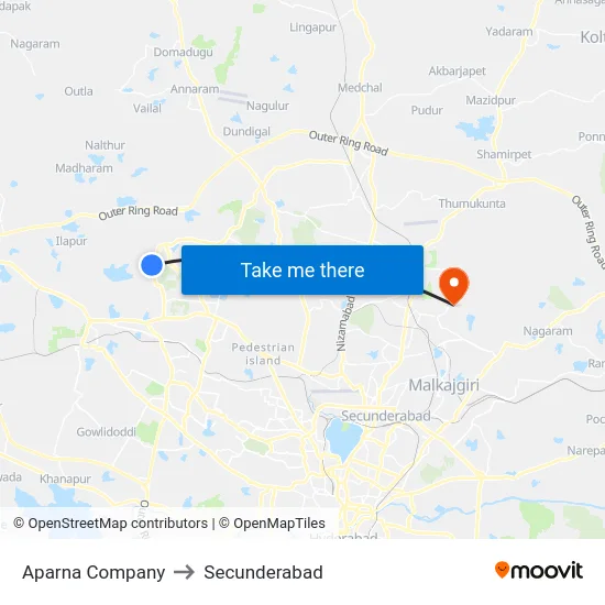 Aparna Company to Secunderabad map
