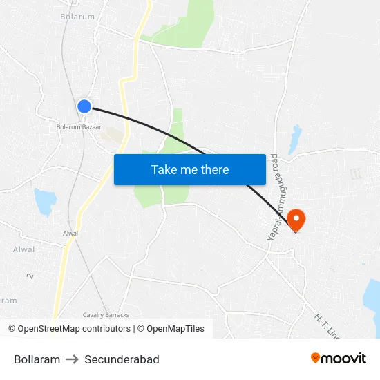 Bollaram to Secunderabad map