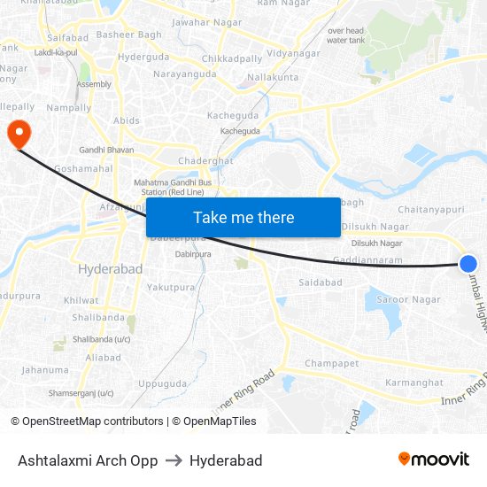 Ashtalaxmi Arch Opp to Hyderabad map