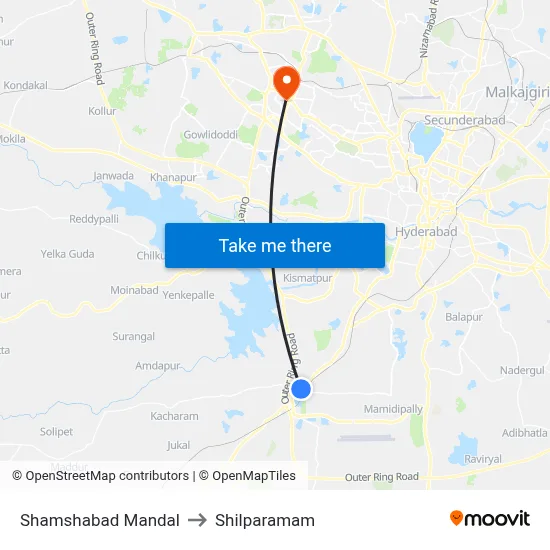 Shamshabad Mandal to Shilparamam map