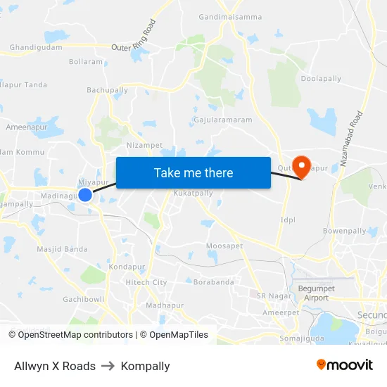 Allwyn X Roads to Kompally map