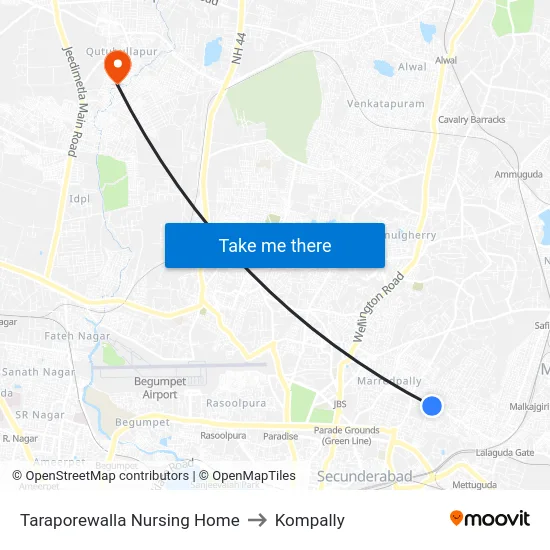 Taraporewalla Nursing Home to Kompally map