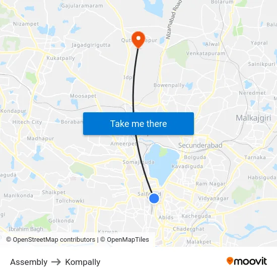 Assembly to Kompally map