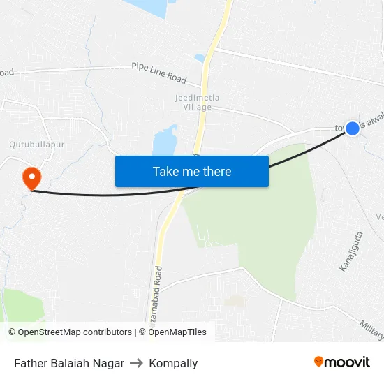 Father Balaiah Nagar to Kompally map