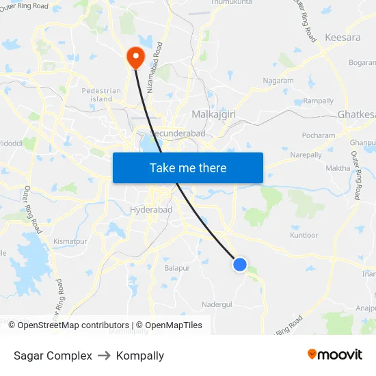 Sagar Complex to Kompally map